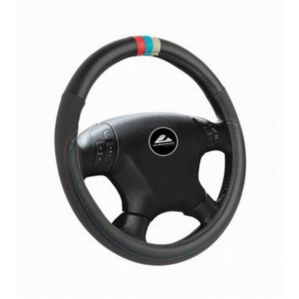 Husa volan 37 - 39cm neagra perforata cu dungi 2141 Automax  