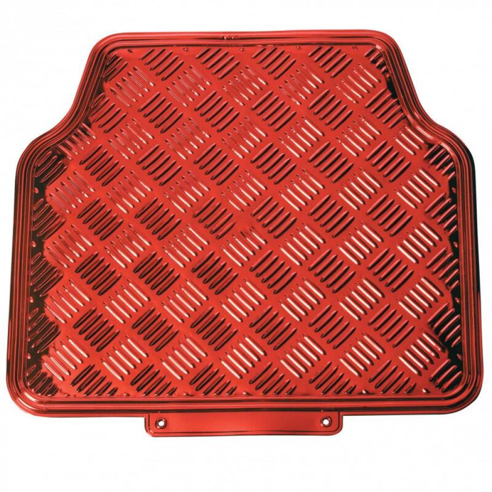 Set 4 covorase universale 65x47, din cauciuc cu aspect aluminiu, rosu, APA3000 Race Sport