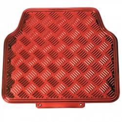 Set 4 covorase universale 65x47, din cauciuc cu aspect aluminiu, rosu, APA3000 Race Sport