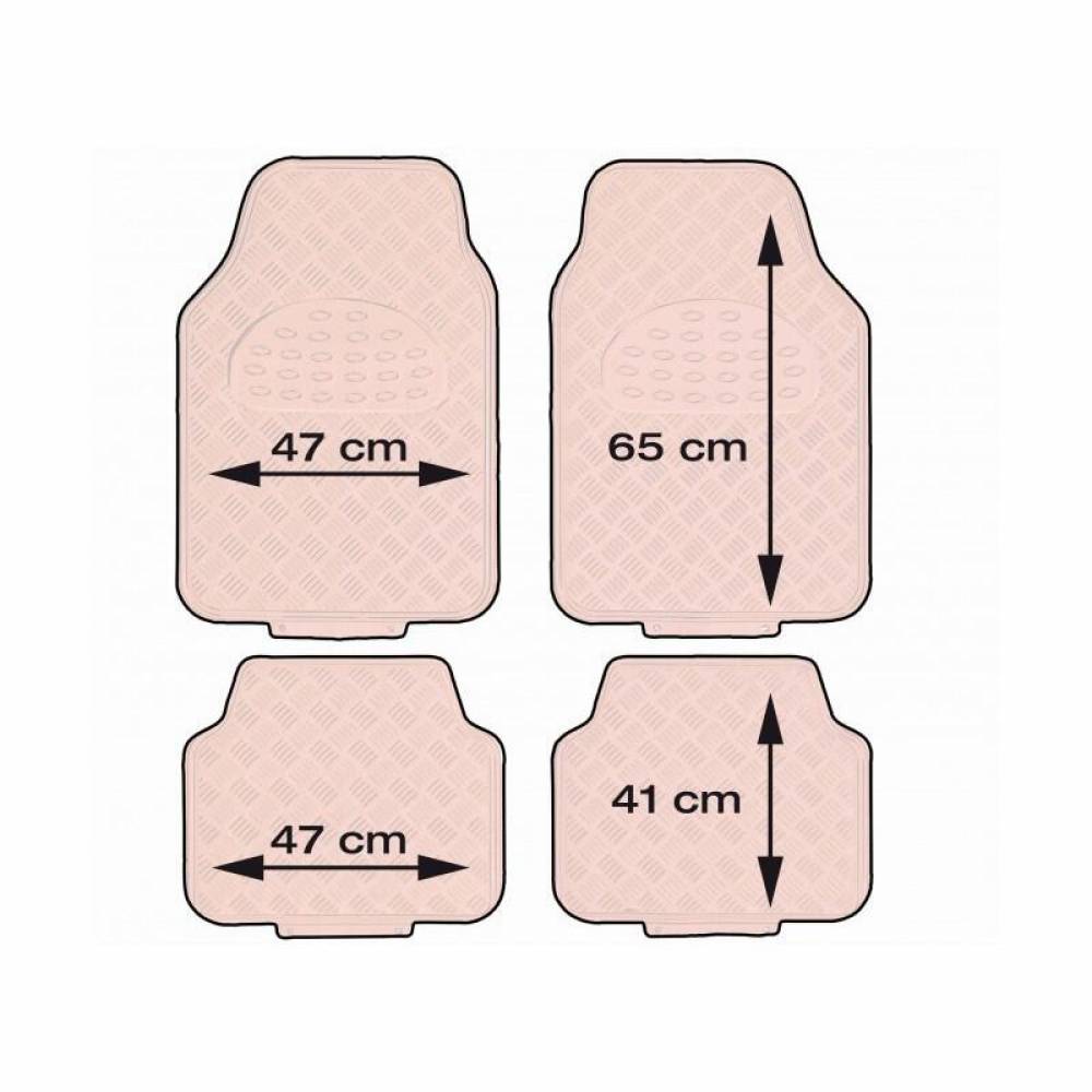 Set 4 covorase universale 65x47, din cauciuc cu aspect aluminiu, rosu, APA3000 Race Sport