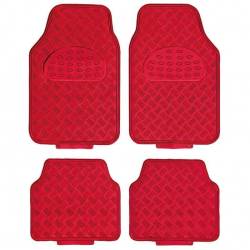 Set 4 covorase universale 65x47, din cauciuc cu aspect aluminiu, rosu, APA3000 Race Sport