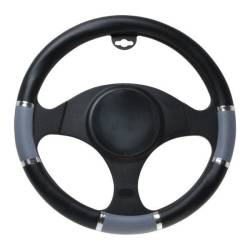 Husa volan 37 - 39cm negru si gri cu inel argintiu 8730 Automax 