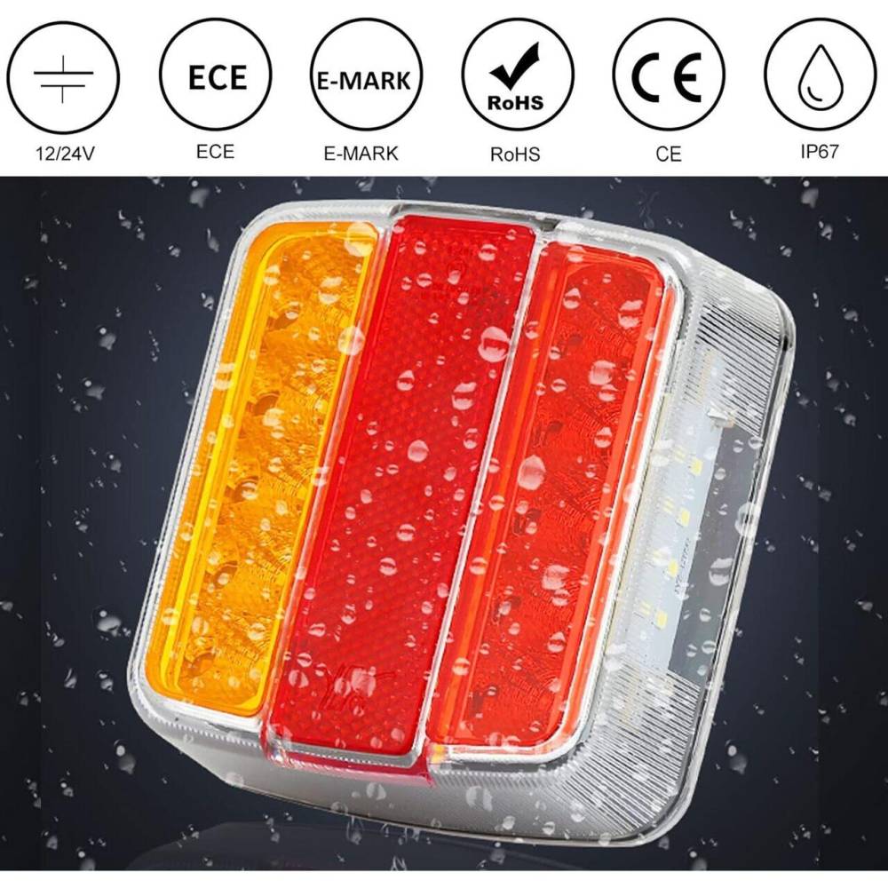 Lampa spate 100x90, 4 functii, cu iluminare numar, LED, TT.12006