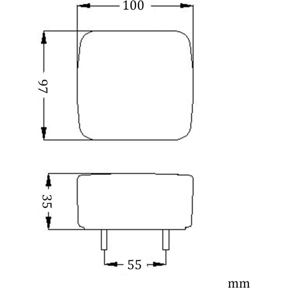Lampa spate 100x90, 4 functii, cu iluminare numar, LED, TT.12006