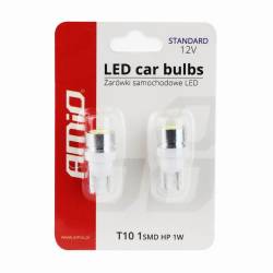 Set 2 becuri T10 1 LED, HP COB, 12V/1W, W5W 01623 Amio