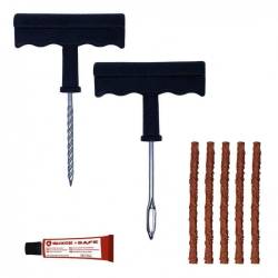 Kit reparatie cauciuc, 5 snururi vulcanizare, cu 2 dispozitive, metal si solutie, Quick & Safe