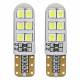 Set 2 becuri T10, 12 LED-uri COB, 12V, W5W, in silicon, 5600K, 01095 Amio