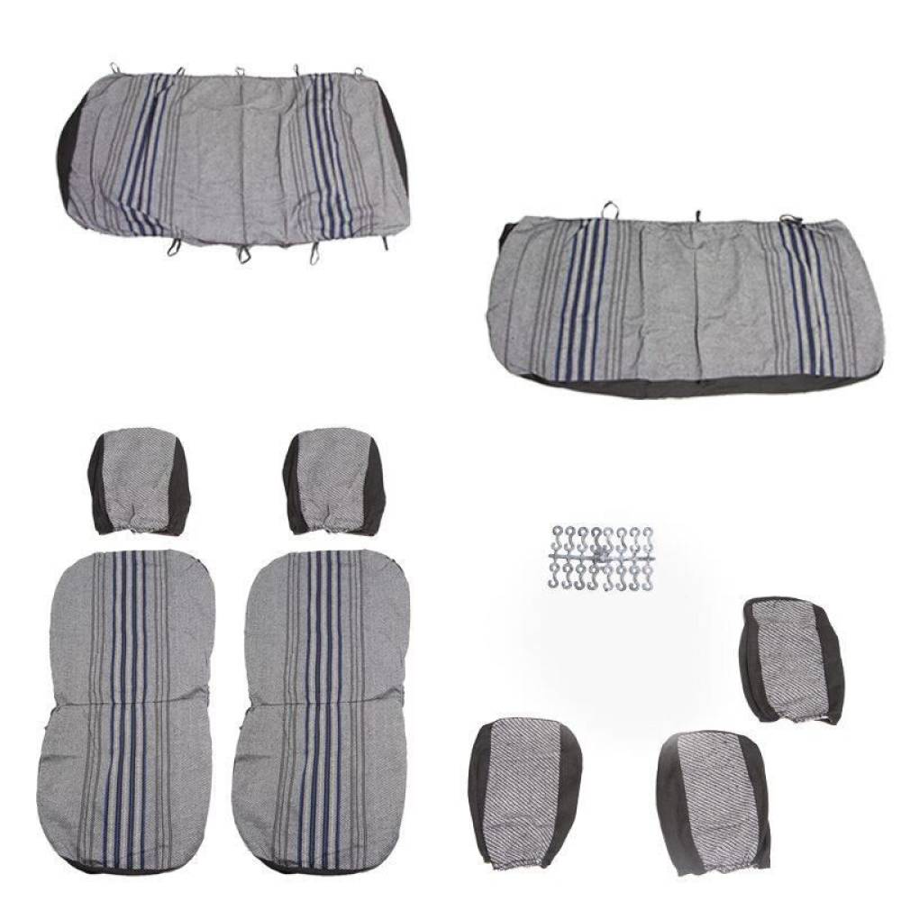 Set huse auto, stofa, Dacia Logan, 5 locuri, 2 cu 3, negru cu dungi albastre, DLZ50, Dealiz Set huse auto, stofa, Dacia Logan, 5 locuri, 2 cu 3, negru cu dungi albastre, DLZ50, Dealiz