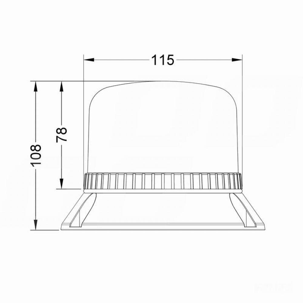 Girofar 12-24V h108, 60 LED-uri, 17W, cu magnet sau 3 suruburi, cu intrerupator, 03337 Amio