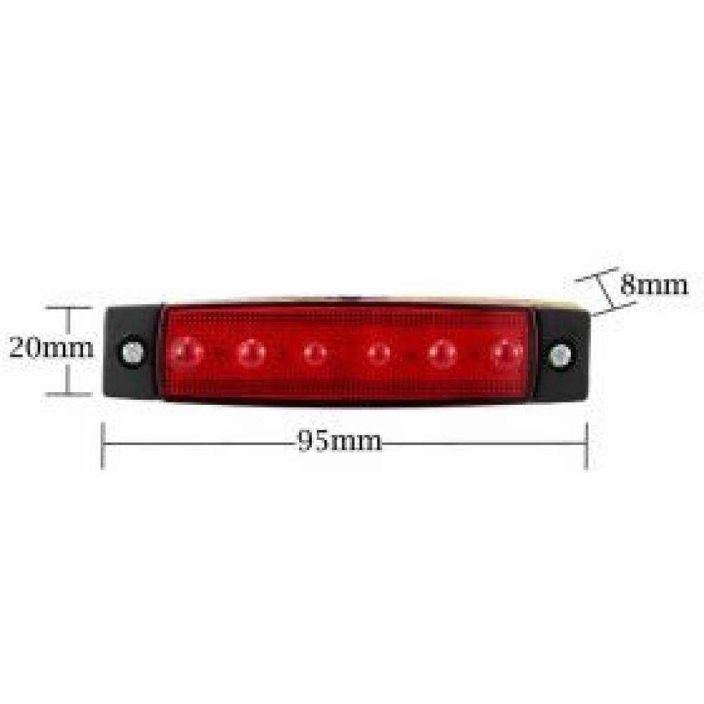 Lampa gabarit 95x20, LED, rosie, 12V, 1451 TruckLight