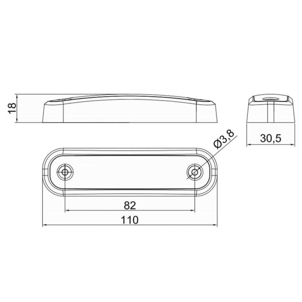 Lampa gabarit 110x30.5, LED, alba, 12-36V, FT-045B Fristom