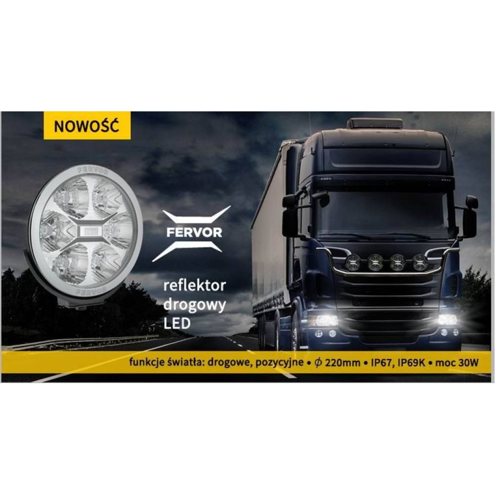 Proiector faza lunga fi220, cu LED, cu pozitie si aparatoare,  LC50, clar, Silver Edition, FERVOR 220  LUM1. 50800 Wesem 