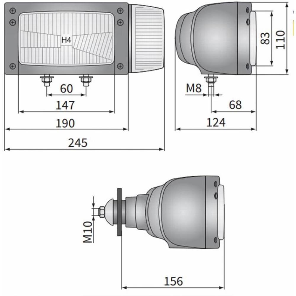 Far cu semnalizare cu mufa AMP stanga REPR1. 24204 Wesem