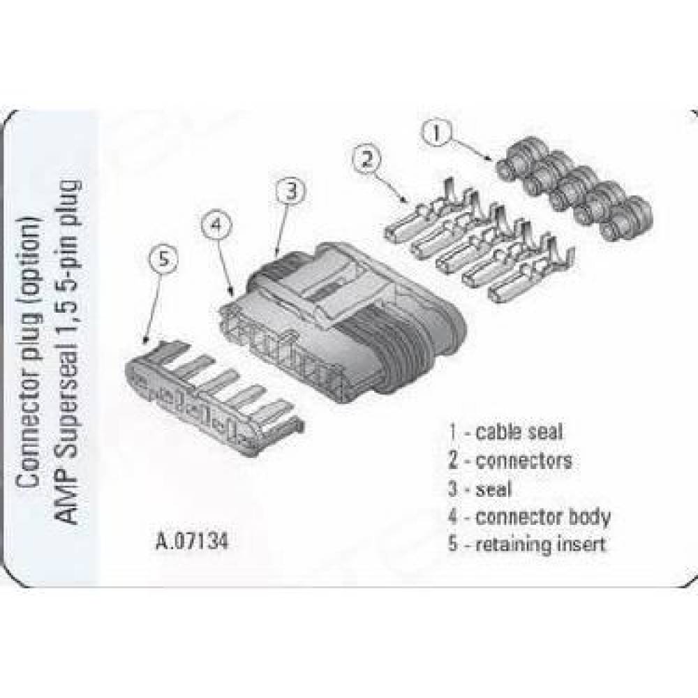 Mufa conector cu 5 pini, AMP SS Superseal, TATA, fara fire,   A.07134 Wesem