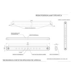 Lampa gabarit 100x15, LED, rosie, set 4 bucati, HB-S662r