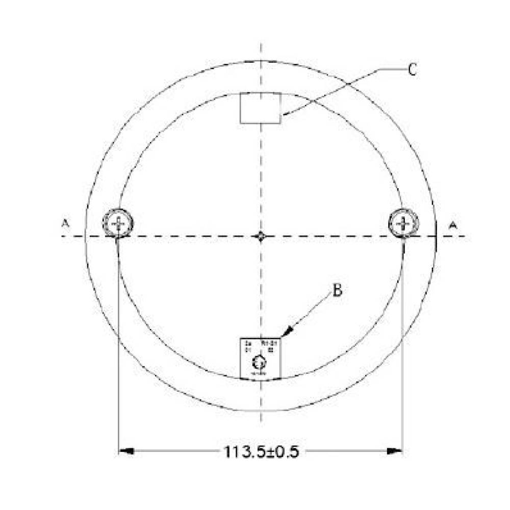 Lampa ceata 2 suruburi, fi140, 20 LED-uri, dispersor rosu QC007-R