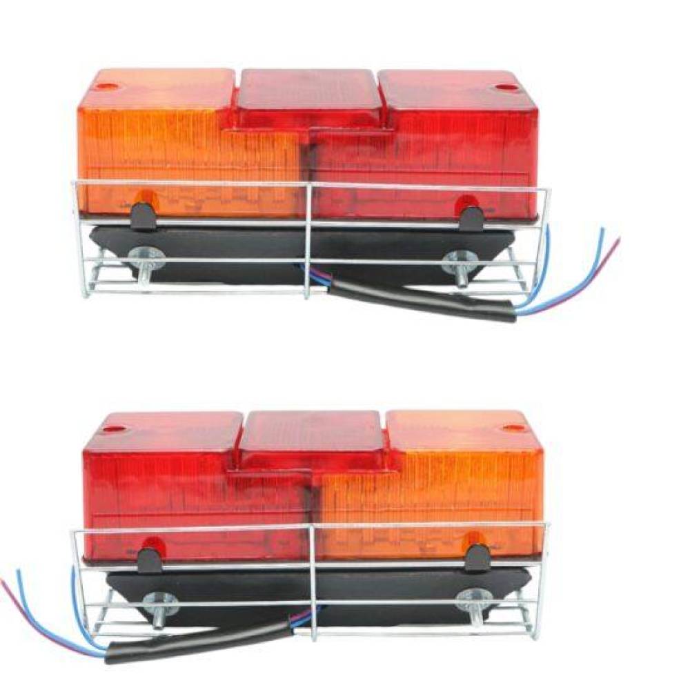 Set 2 lampi stop 185x71, 3 functii, cu protectie tabla, 12V, Massey Ferguson 240-285, 98684, Ucler 240 Set 2 lampi stop 185x71, 3 functii, cu protectie tabla, 12V, Massey Ferguson 240-285, 98684, Ucler 240