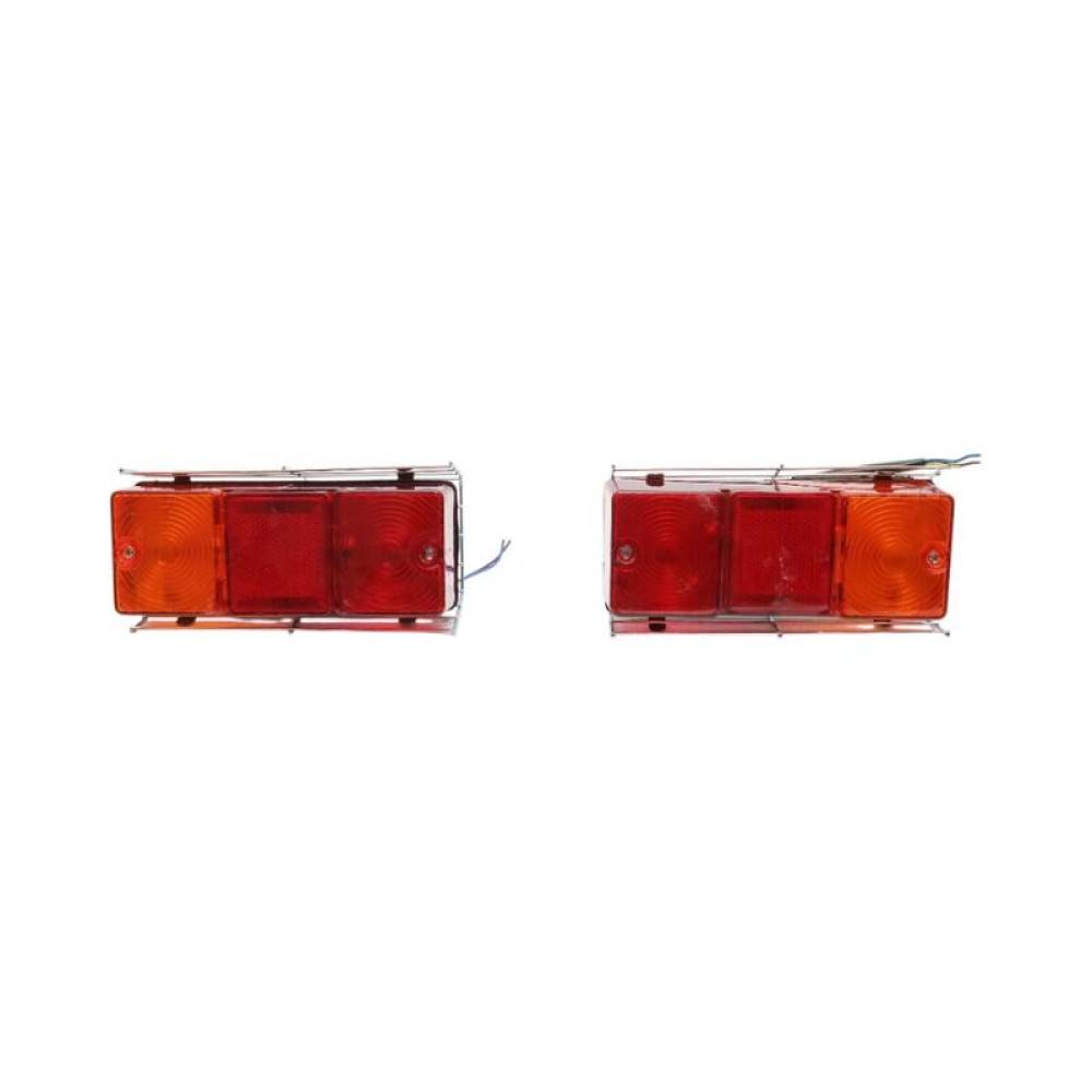 Set 2 lampi stop 185x71, 3 functii, cu protectie tabla, 12V, Massey Ferguson 240-285, 98684, Ucler 240 Set 2 lampi stop 185x71, 3 functii, cu protectie tabla, 12V, Massey Ferguson 240-285, 98684, Ucler 240