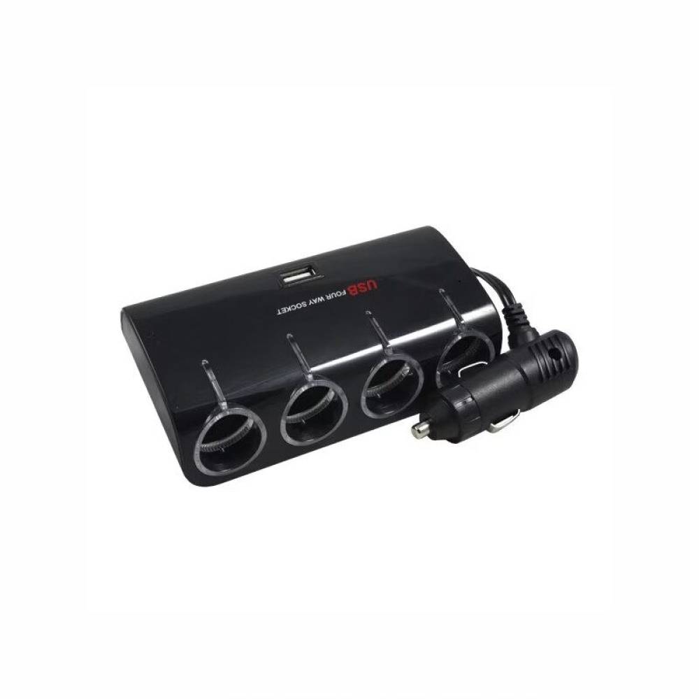 Stecher 4 prize 12V/24V, cu USB 1000mA WF074
