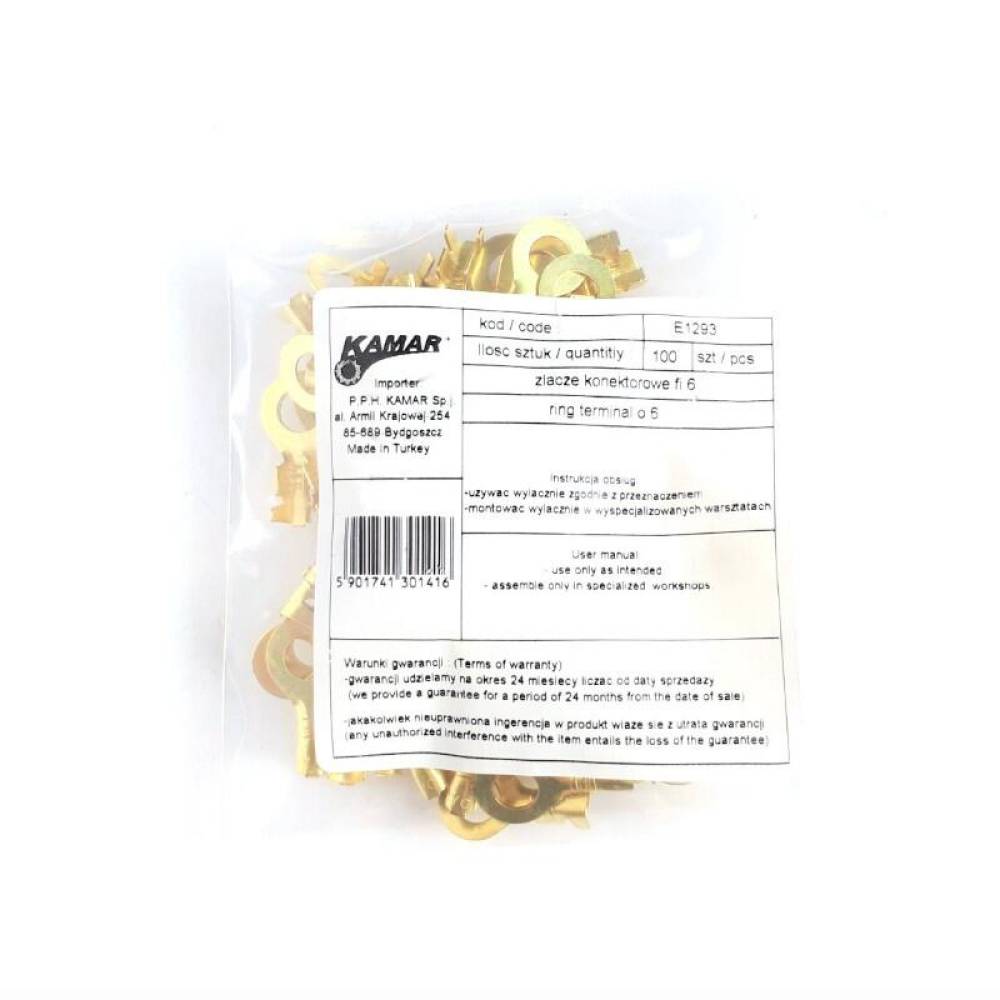 Papuc electric fi6mm, pentru cablu de 1-2.5mm2, punga 100 bucati, E1293 TruckLed