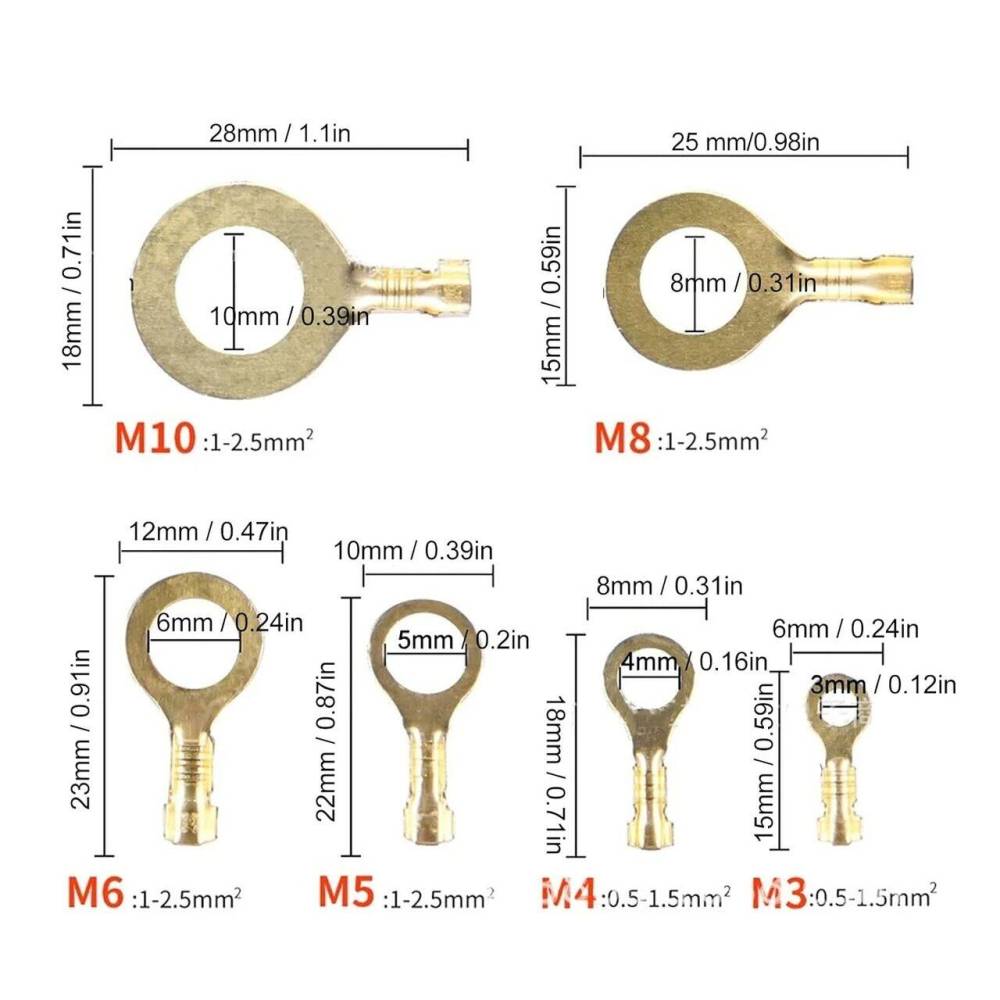 Papuc electric fi6mm, pentru cablu de 1-2.5mm2, punga 100 bucati, E1293 TruckLed