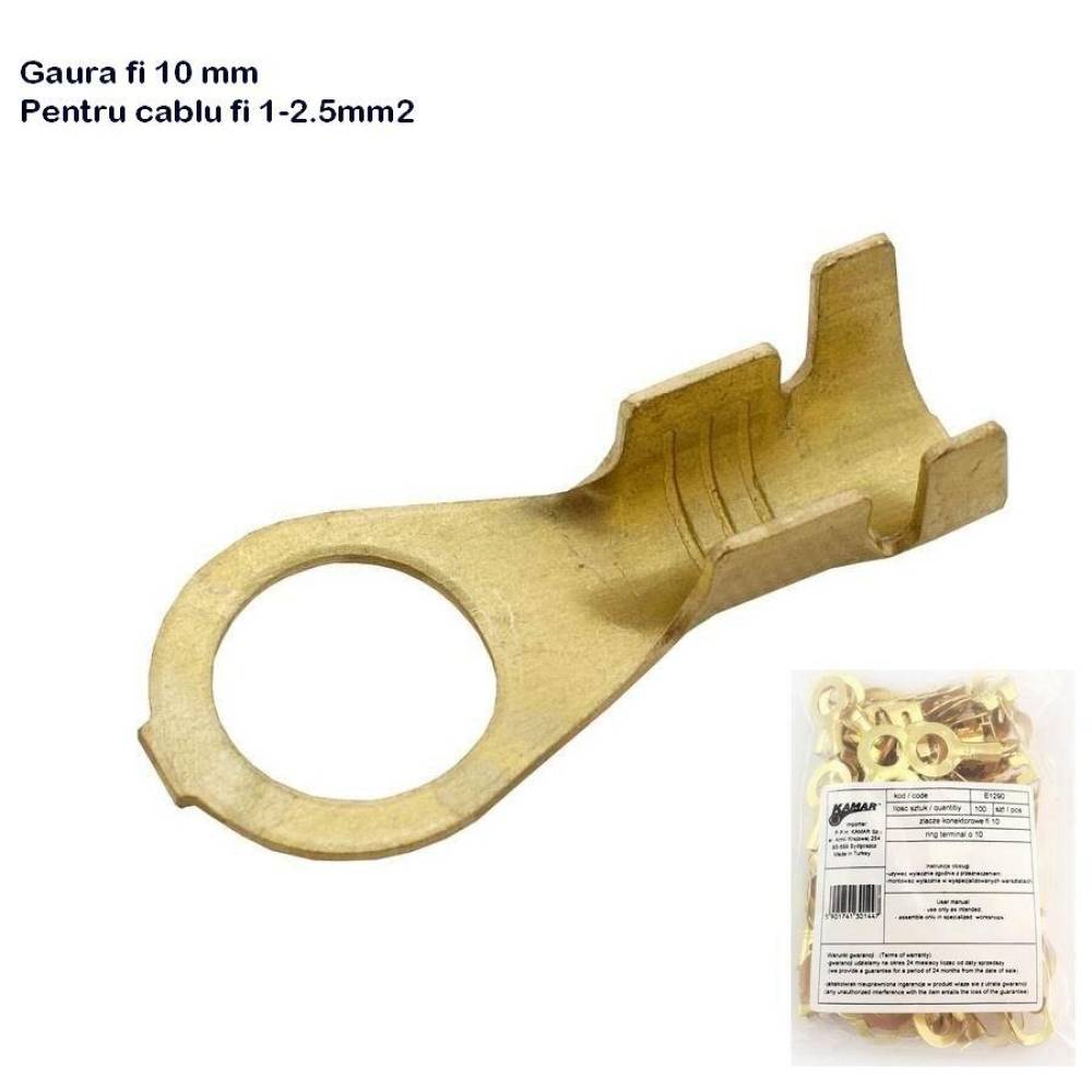 Papuc electric fi10mm, pentru cablu de 1-2.5mm2, punga 100 bucati, E1290 TruckLed