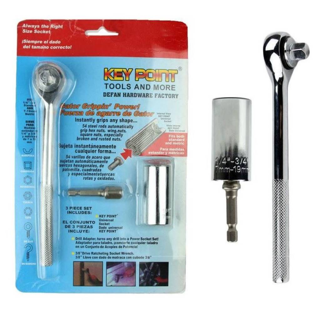Cap cheie tubulara cu ace, universala, 7-19mm GATOR Grip KeyPoint ETC-200