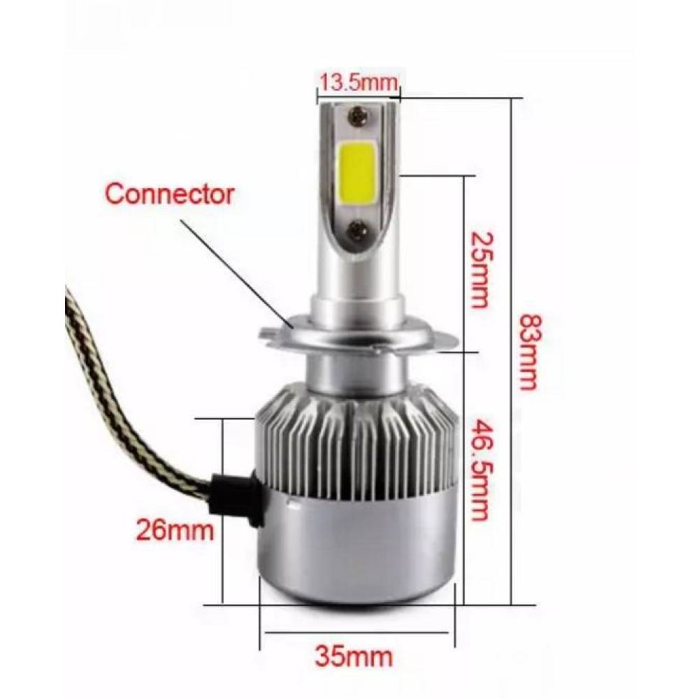 Set 2 becuri H7 2 LED-uri COB, 12V, 36W, 6000K, 3800lm, C6