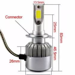 Set 2 becuri H7 2 LED-uri COB, 12V, 36W, 6000K, 3800lm, C6