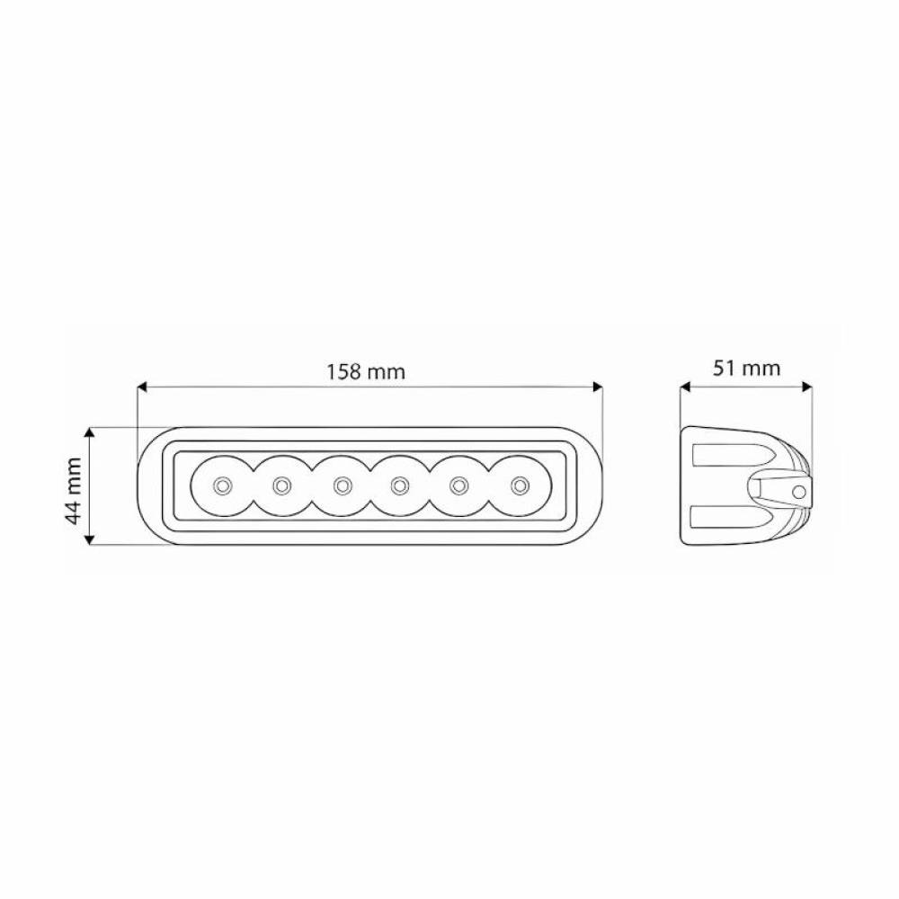 Proiector lucru 155x44, LED, 10-30V, 18W, 900lm, flood, TT.13218F