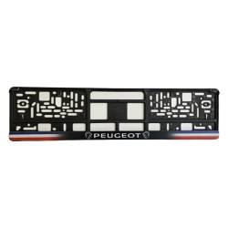Suport numar scris PEUGEOT, fundal negru, Dobre