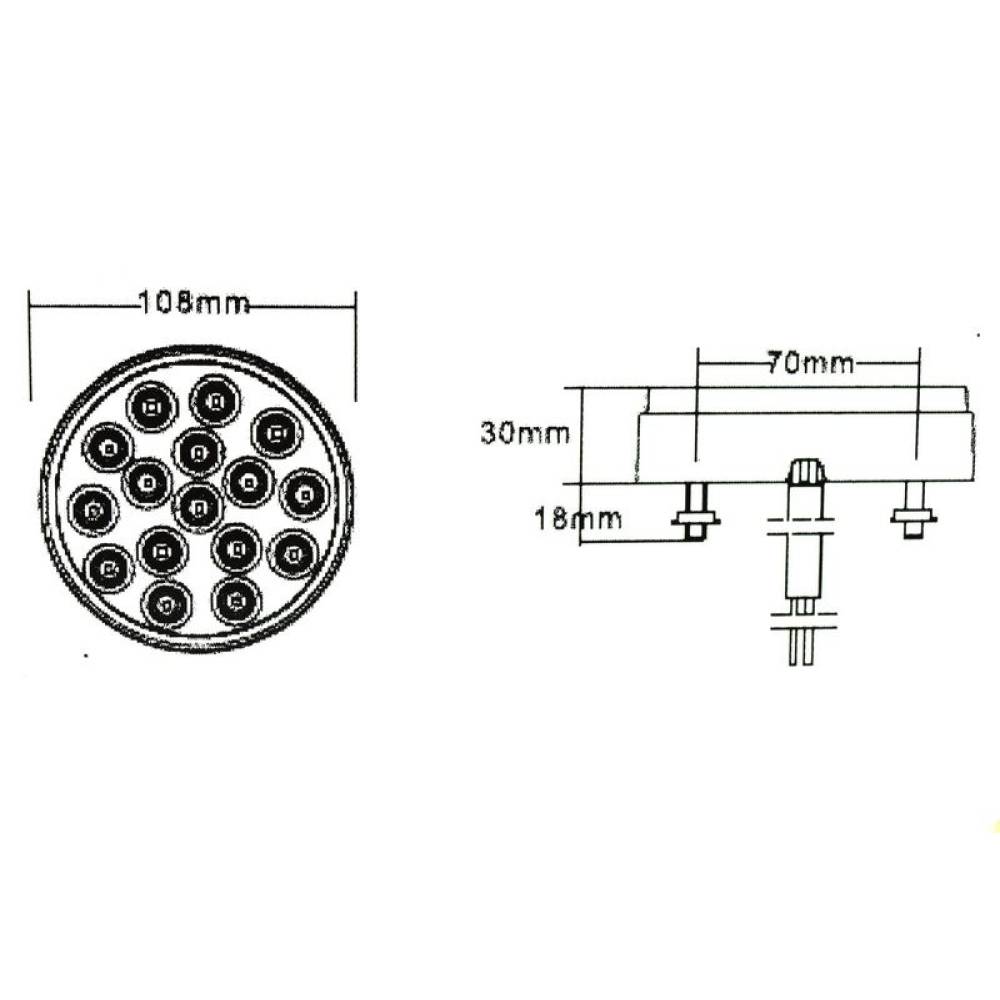 Lampa stop fi108, 1 functie, ceata, LED, rosie, SD6004-1