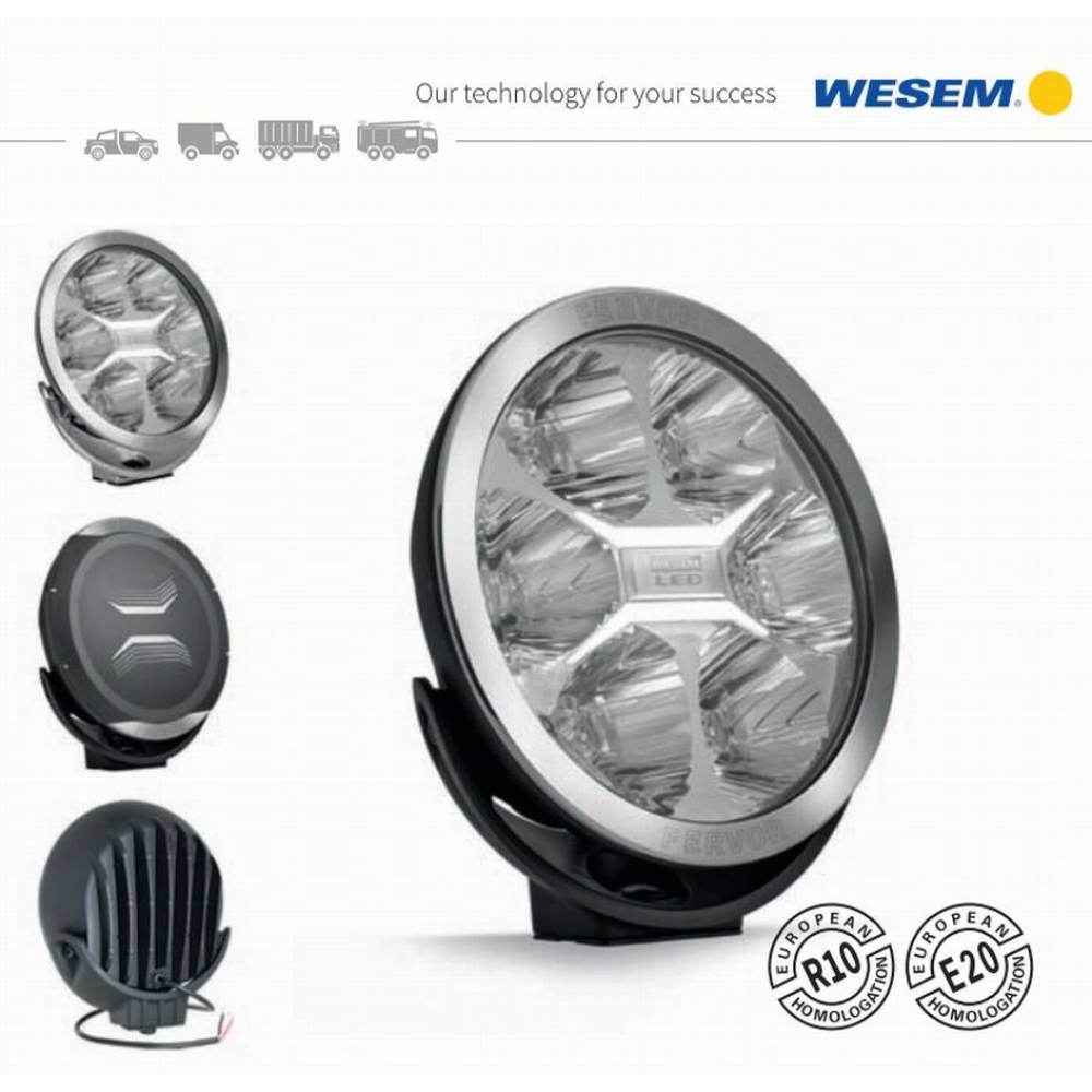 Proiector faza lunga fi220, cu LED, cu pozitie si aparatoare,  LC25, striat, Silver Edition, FERVOR 220 LUM1. 50850 Wesem, 2400lm, 27w, 12-24v, camioane, tir, offroad, 4x4