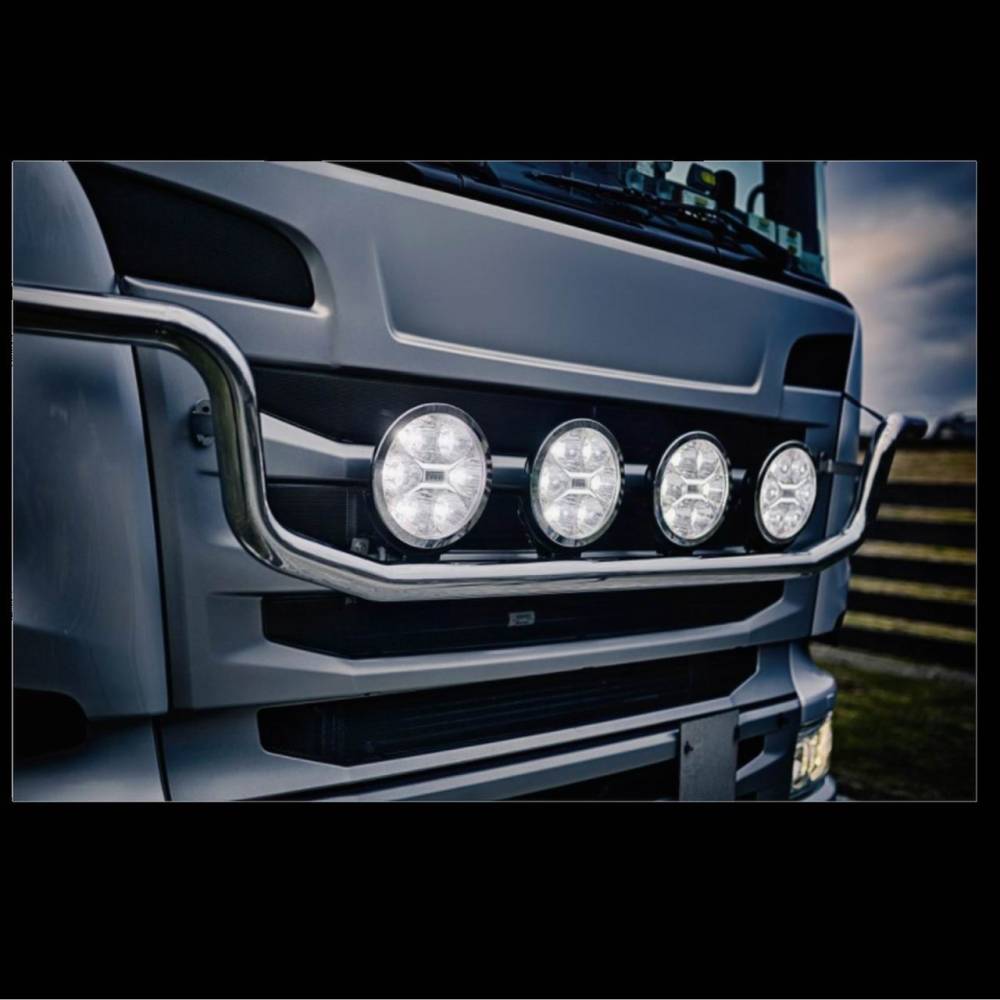 Proiector faza lunga fi220, cu LED, cu pozitie si aparatoare,  LC25, striat, Silver Edition, FERVOR 220 LUM1. 50850 Wesem, 2400lm, 27w, 12-24v, camioane, tir, offroad, 4x4