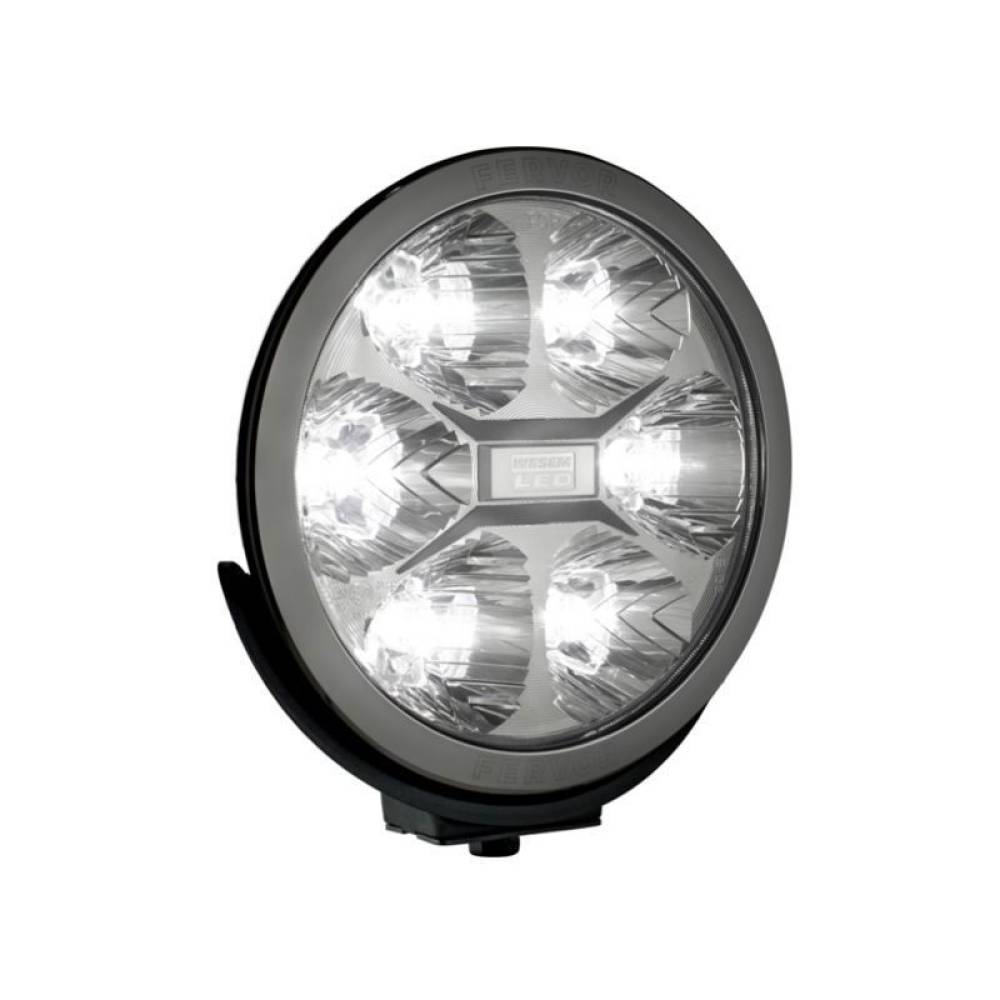 Proiector faza lunga fi180, cu LED, cu pozitie si aparatoare, sticla clara, LC25, Silver Edition, FERVOR 180 LUM2. 51200 Wesem