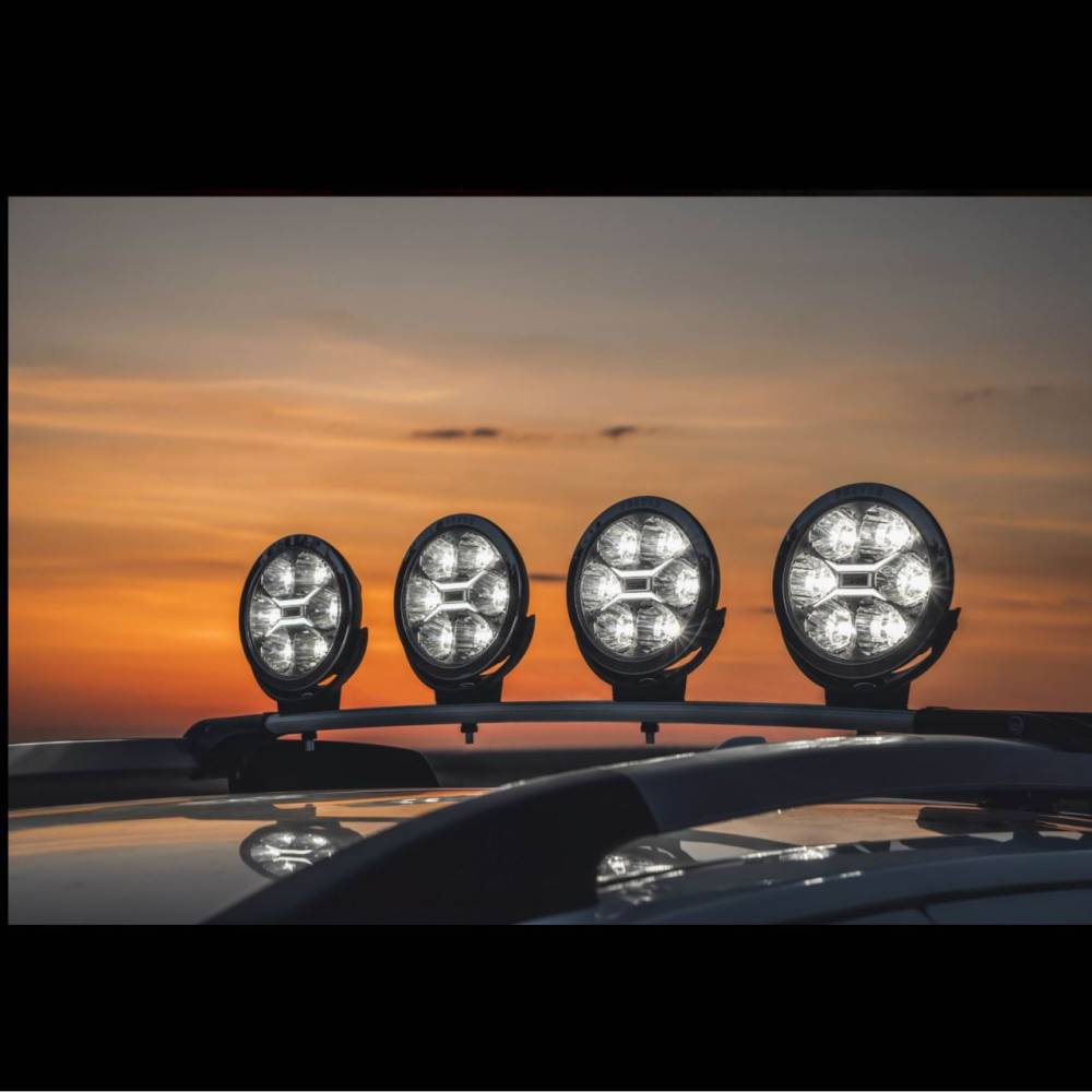 Proiector faza lunga fi180, cu LED, cu pozitie si aparatoare, sticla clara, LC25, Silver Edition, FERVOR 180 LUM2. 51200 Wesem
