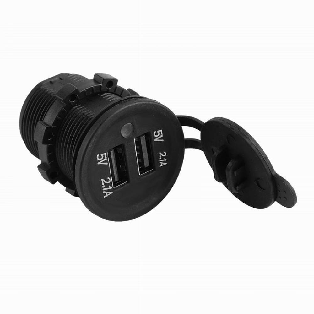 Priza cu 2 USB incarcare rapida, 12-24V, 2.1-1.0A, Led rosu, incastrabila, Mod03 02853 Amio.