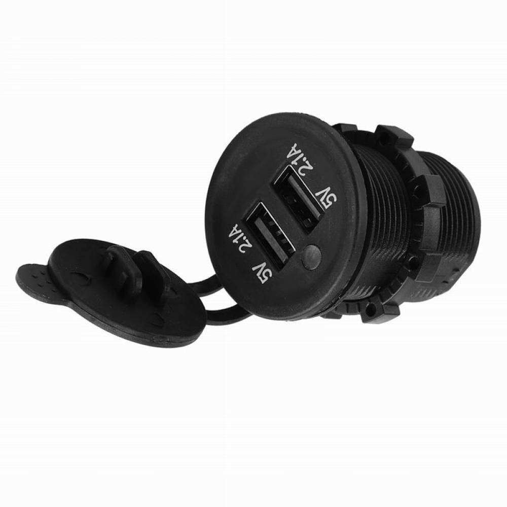 Priza cu 2 USB incarcare rapida, 12-24V, 2.1-1.0A, Led rosu, incastrabila, Mod03 02853 Amio.