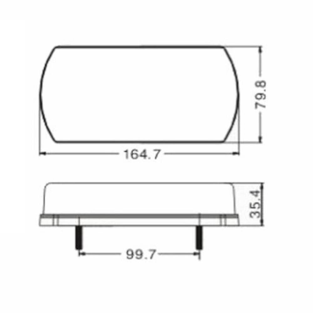 Lampa spate 165x80, 5 functii, iluminare numar, LED Neon, stanga, TRS030 TR-S Dafa