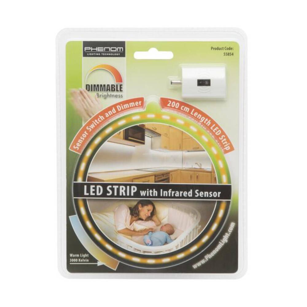 Banda LED 2m, iluminare ambientala mobilier, cu comanda prin senzor de proximitate, 55854 Phenom