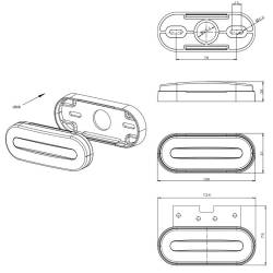 Lampa gabarit 124x51, LED, galbena, 12-36V, FT-070-Z Fristom