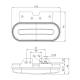 Lampa gabarit 124x51, LED, cu semnalizare, cu suport, galbena, 12-36V, FT-071-Z+K Fristom