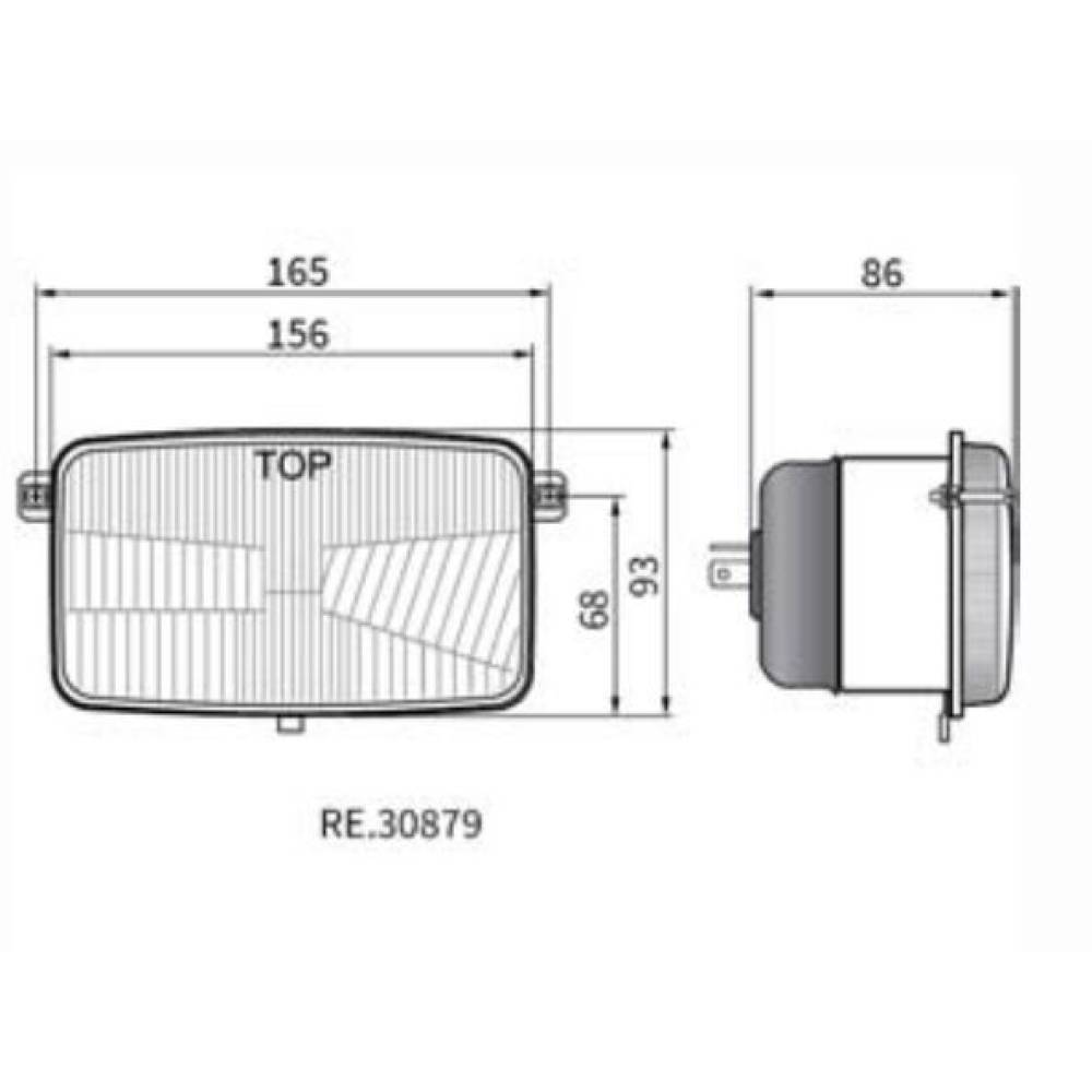 Element optic fara rama Wesem 30879 pentru far Zetor (25777 / REPR1) 