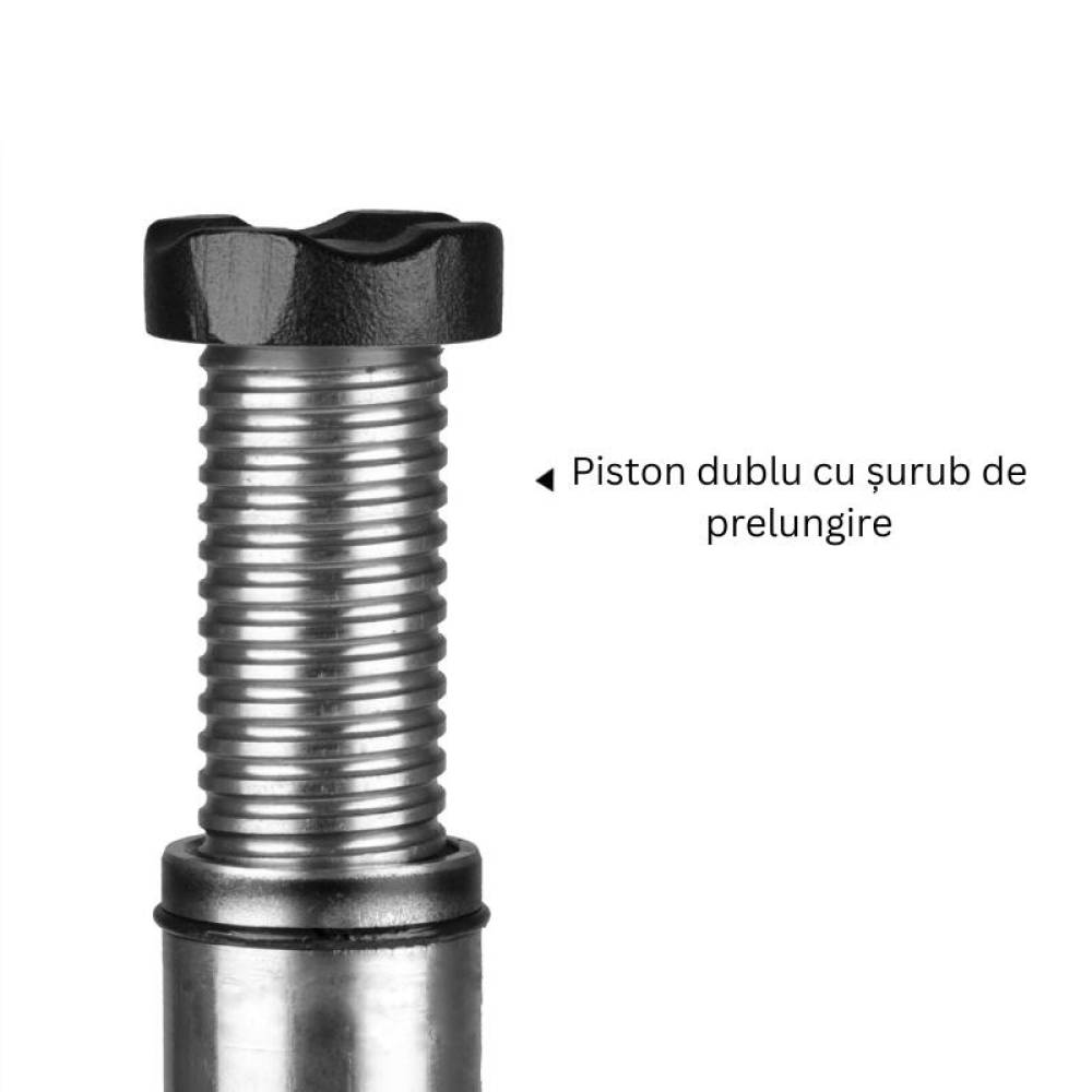 Cric hidraulic piston dublu 10T plat, DoubleLift 346.11 Heyner