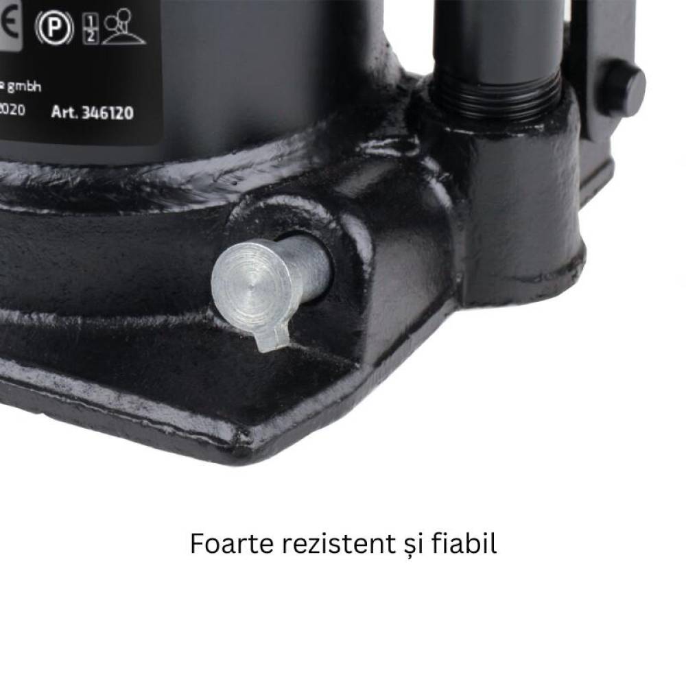 Cric hidraulic 12T, cu piston dublu, inaltime de ridicare 23cm - 49cm, DoubleLift Pro Crom 346.12 Heyner