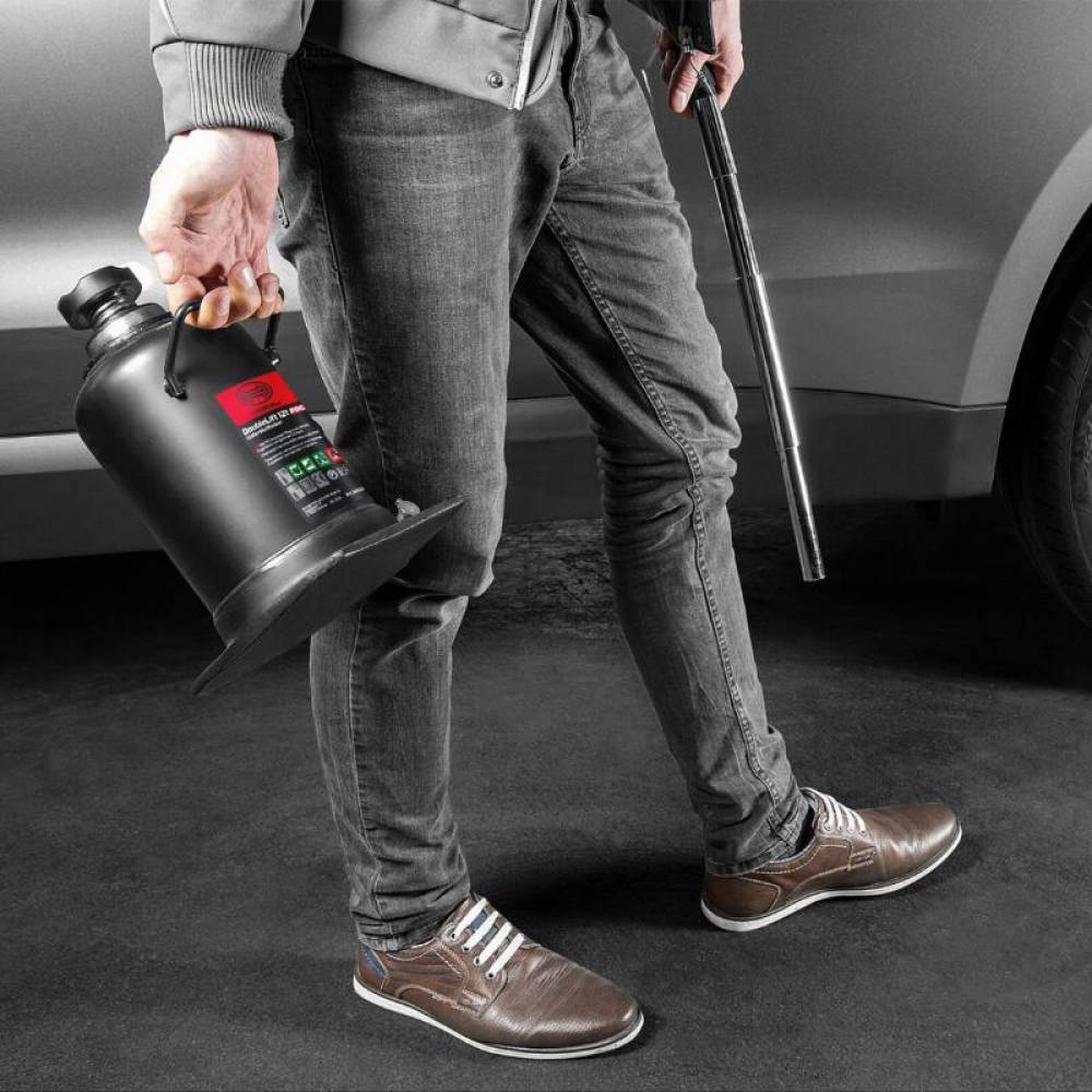 Cric hidraulic 12T, cu piston dublu, inaltime de ridicare 23cm - 49cm, DoubleLift Pro Crom 346.12 Heyner