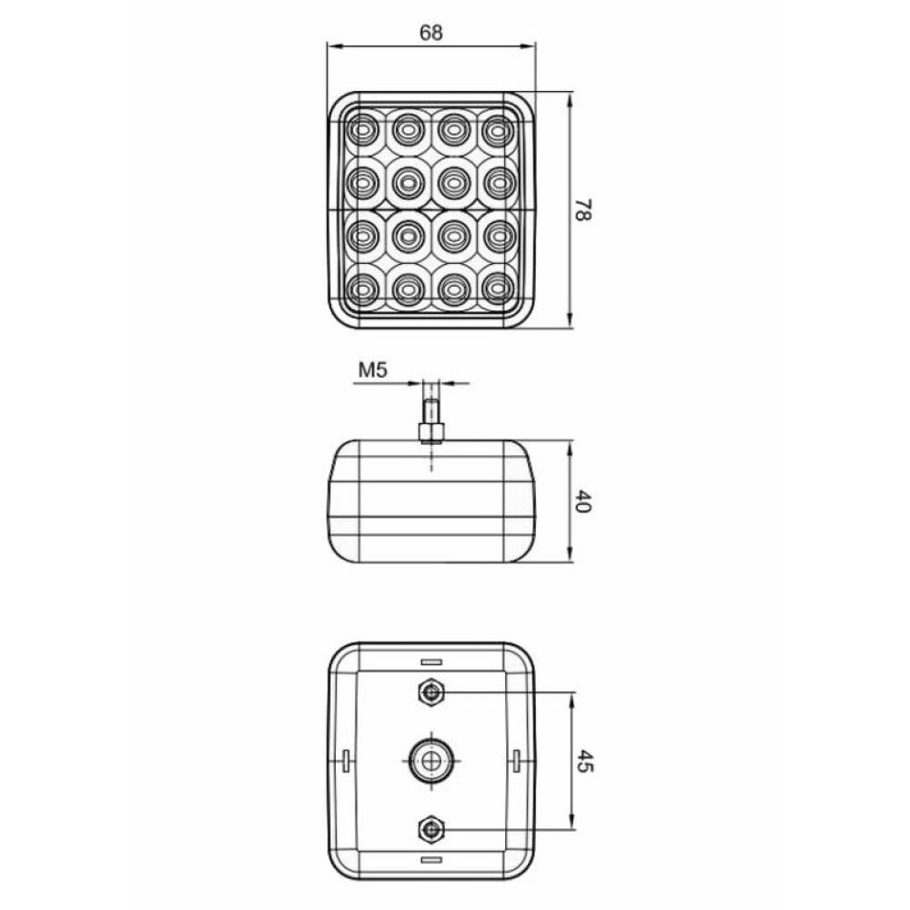 Lampa ceata, 68x78, 16 LED-uri, FT-040 Fristom