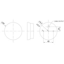 Lampa gabarit fi80, LED, galbena, 12-30V, FT-060 Z Fristom