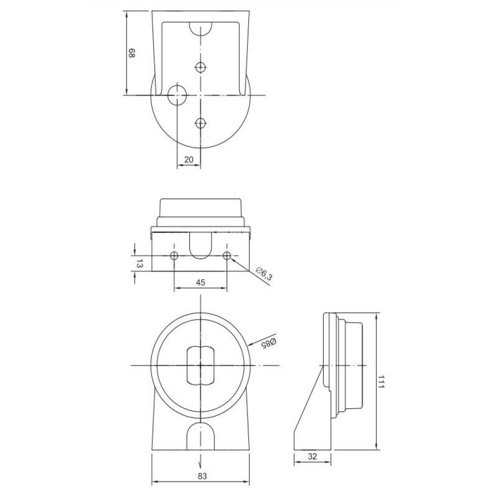 Lampa gabarit fi80, LED, rosie, stanga, 12-30V, FT-060 L C+K Fristom