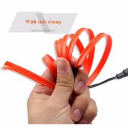 Fir neon cu LED-uri, 2m, 12V cu droser si stecher, portocaliu